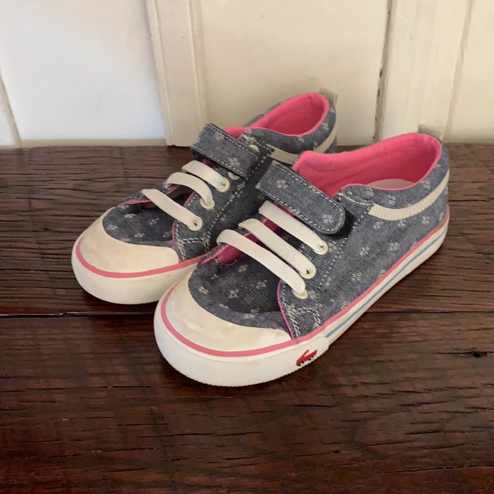 See Kai Run Chambray Kristin Sneakers Girls 13 Worn Once